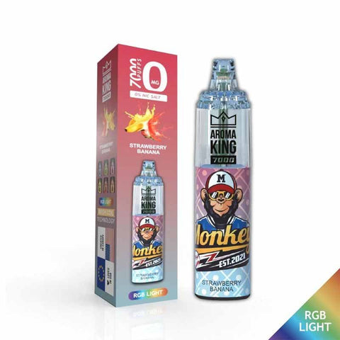 Aroma King 7000 (0mg) Disposable Vape Pod Box of 10-Strawberry Banana-vapeukwholesale